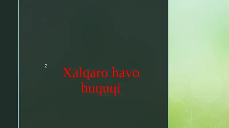 Xalqaro havo huquqi