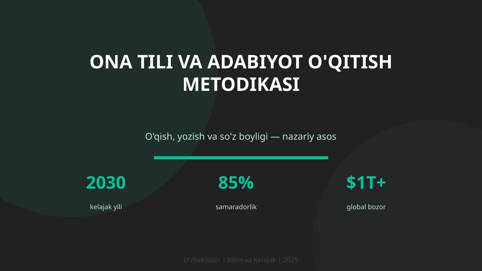 Ona tili va adabiyot o'qitish metodikasi