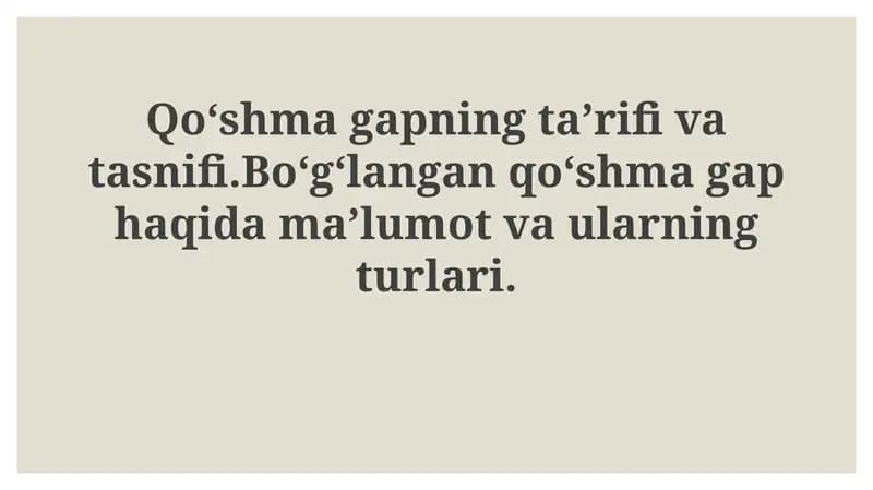 Qoʻshma gaplarning turlari