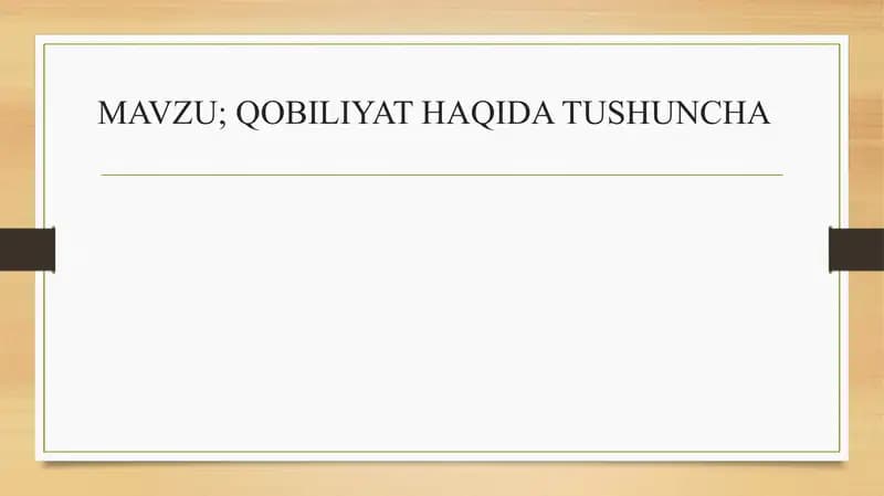 Tezkorlik gobiliyati haqida tushuncha