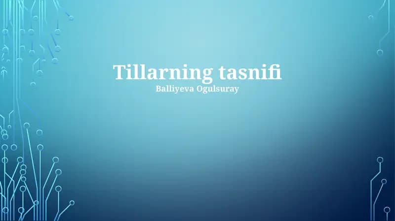 Tillarning tasnifi