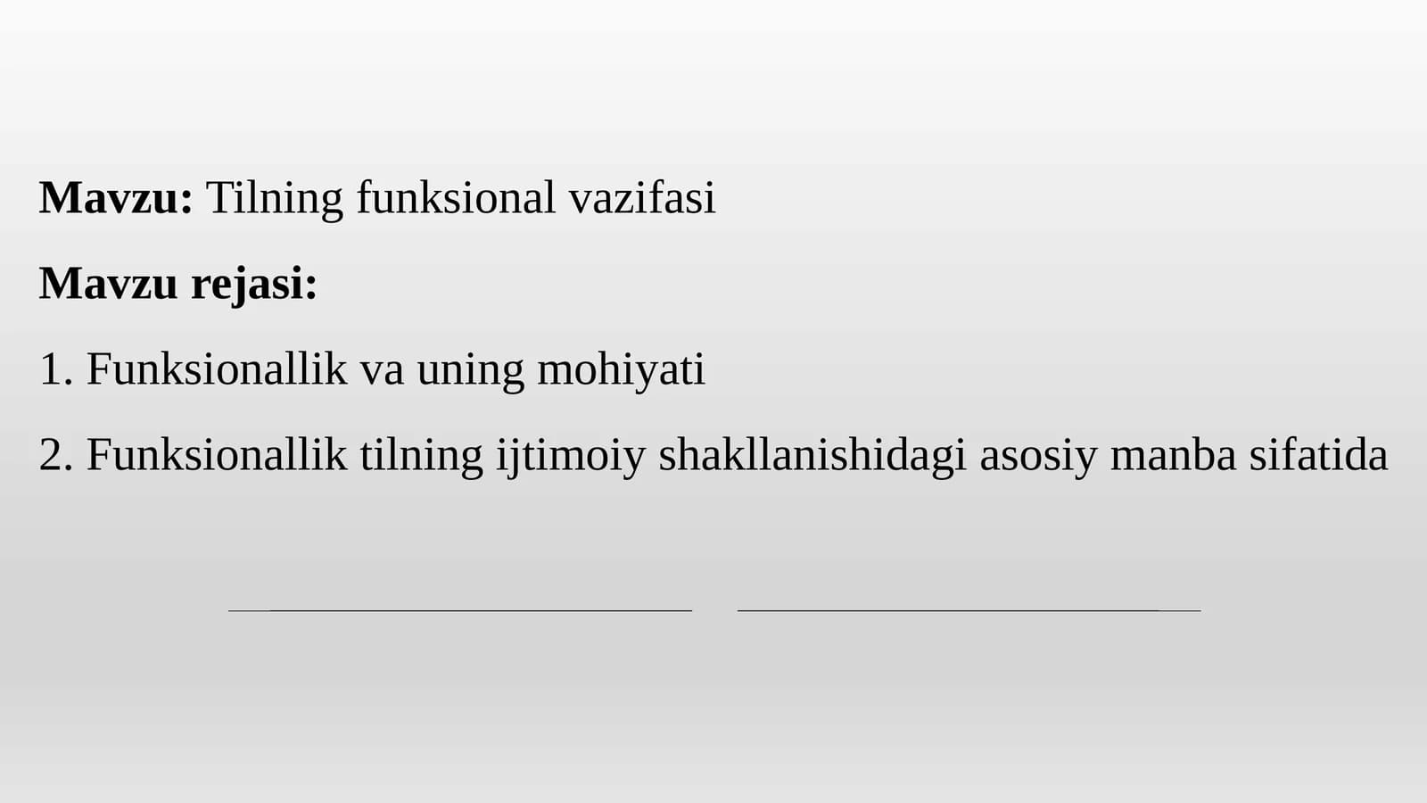 Tilning funksional vazifasi