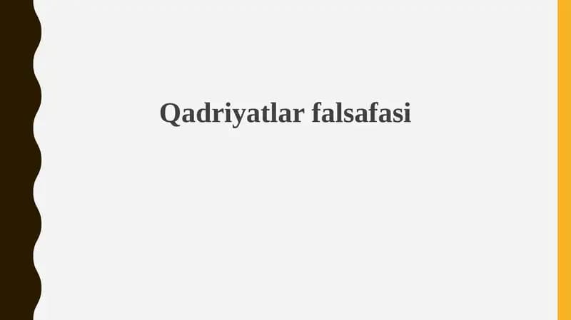 Qadriyatlar falsafasi