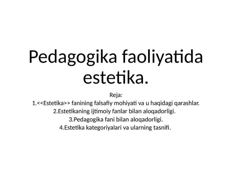 Estetika