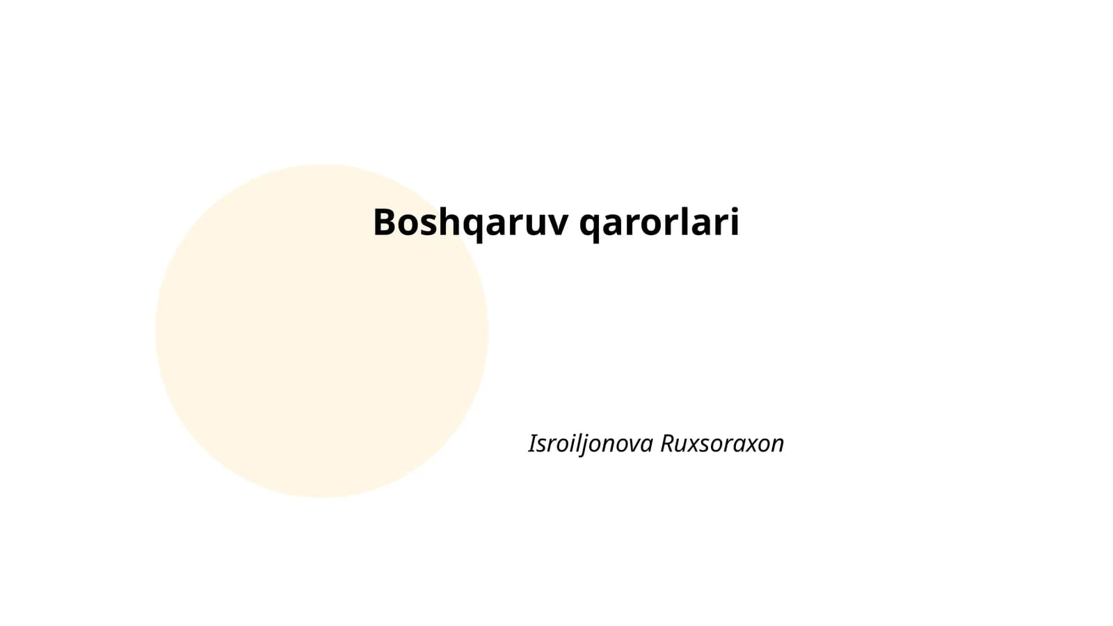 Boshqaruv qarorlari