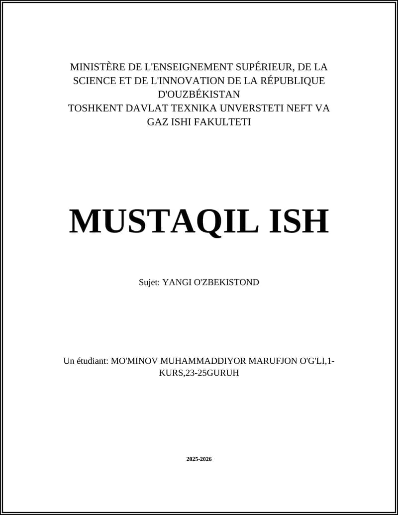 YANGI O'ZBEKISTOND Initiative