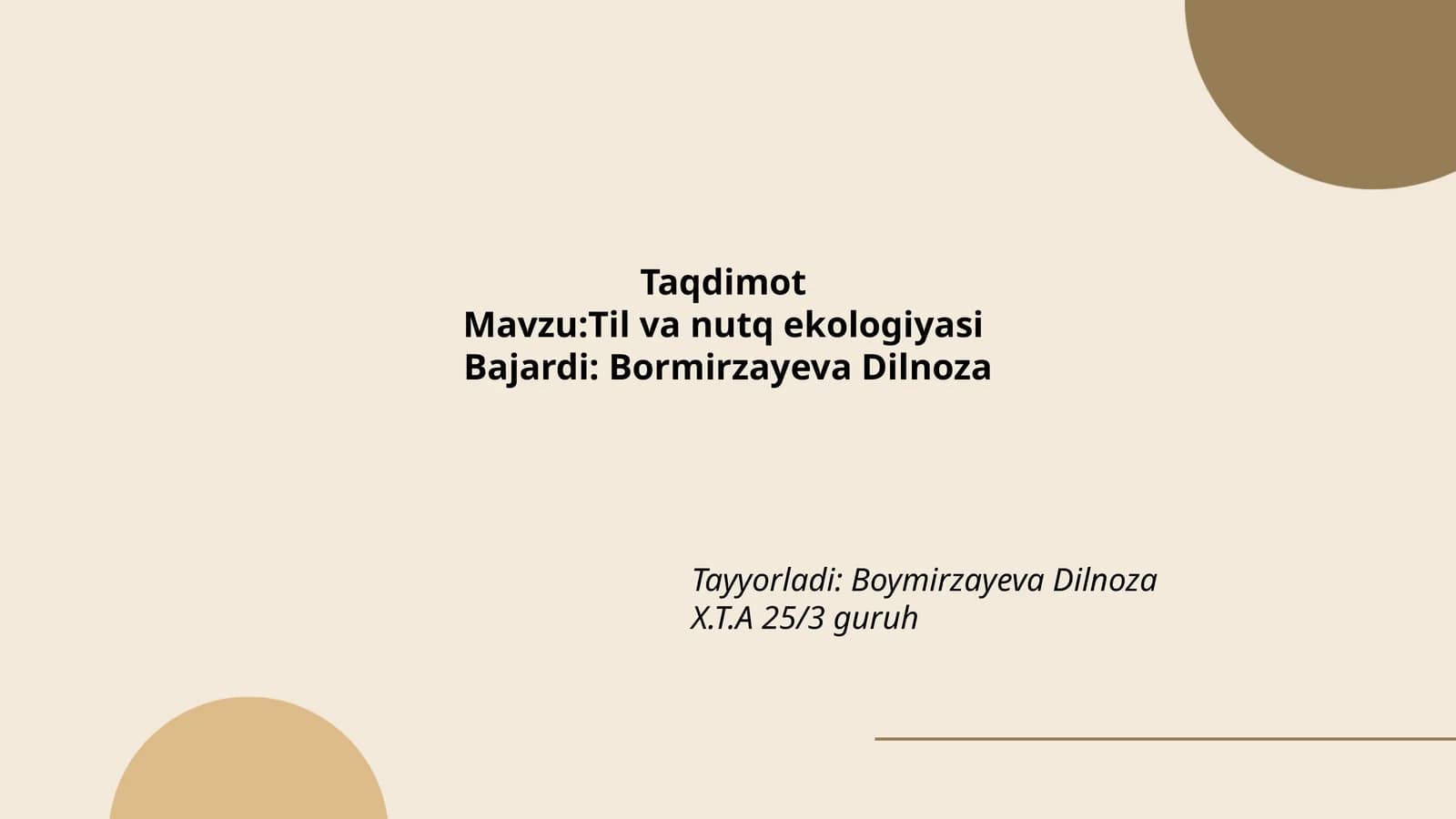 Til va nutq ekologiyasi