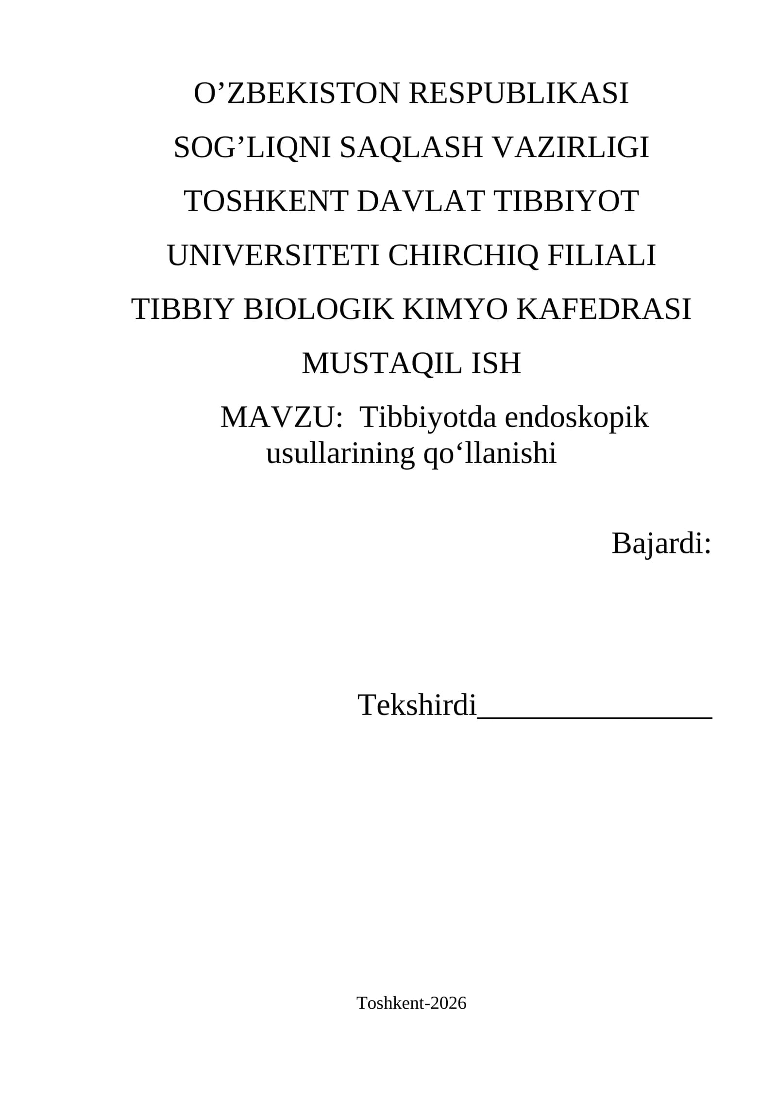 Tibbiyotda endoskopik usullarining qo‘llanish