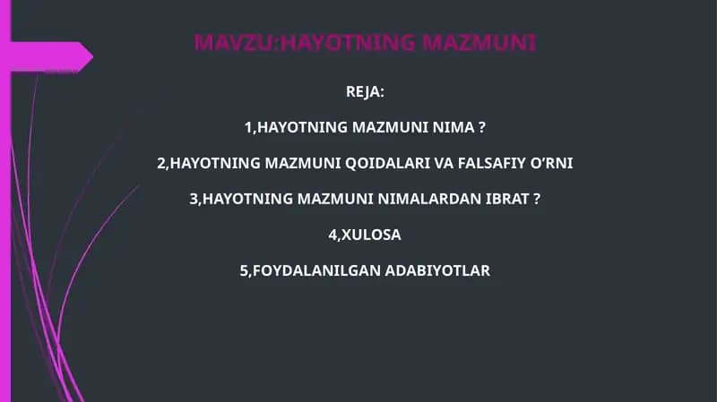 HAYOTNING MAZMUNI