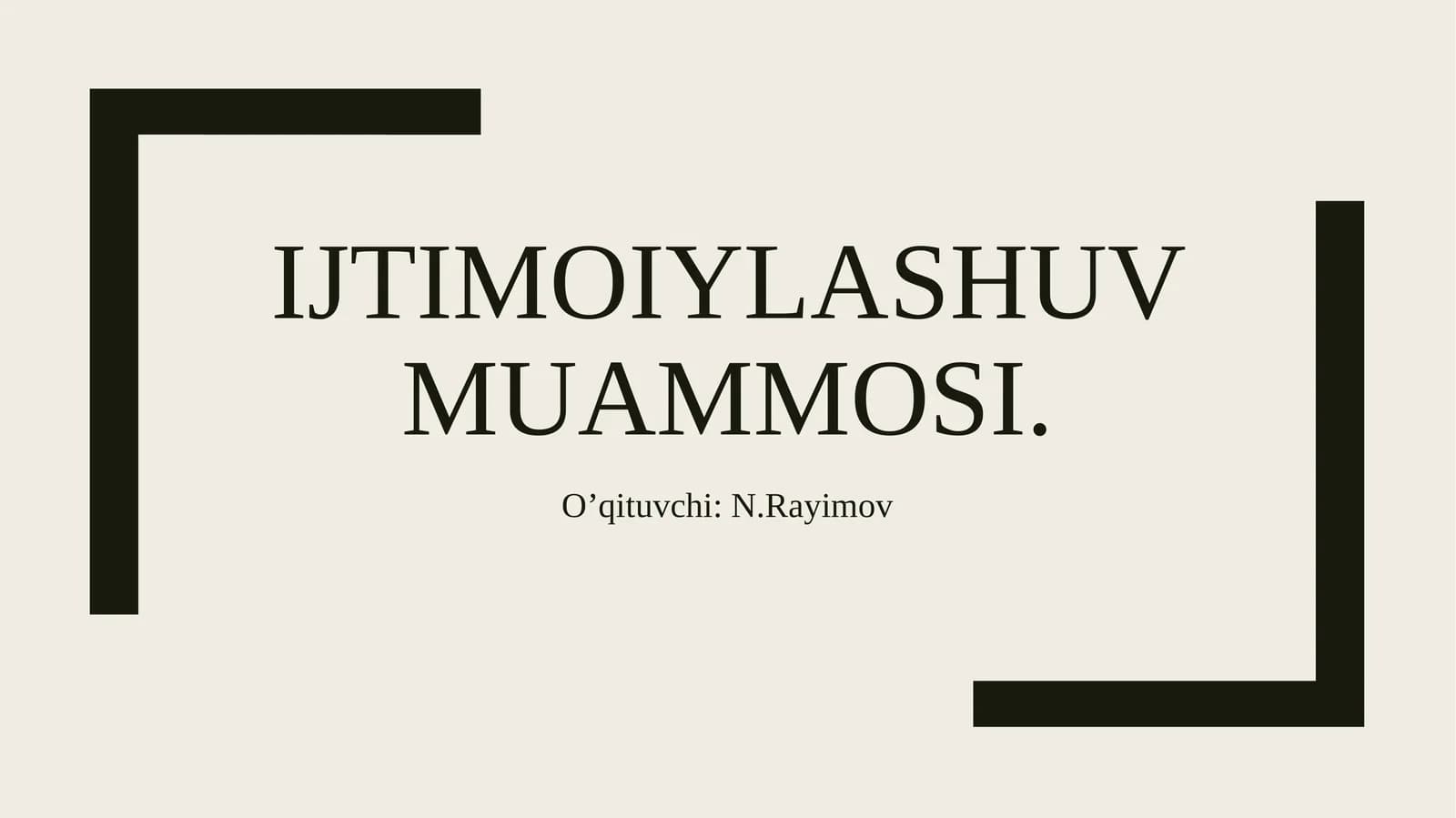 Ijtimoiylashuvmuammosi