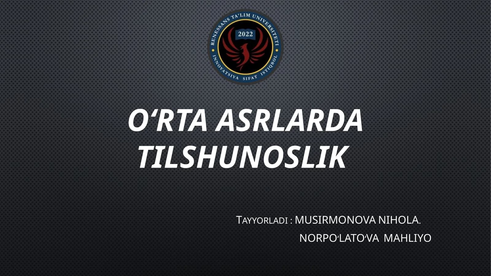 Oʻrtaasrlarda tilshunoslik