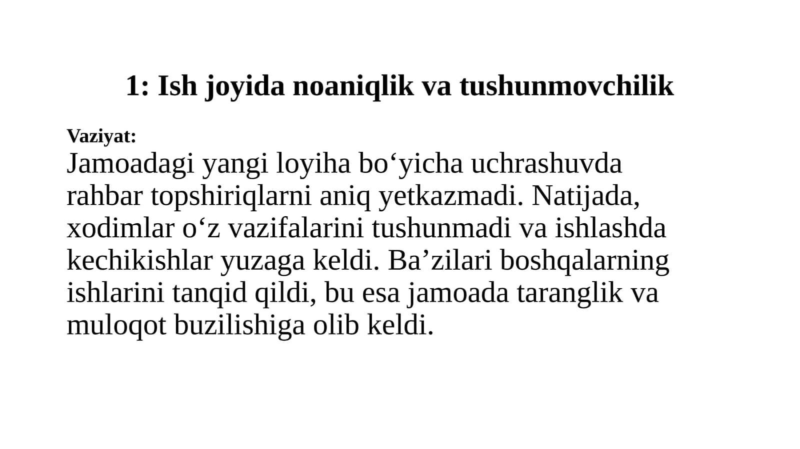 Oilaviy muloqotda tushunmovchilik