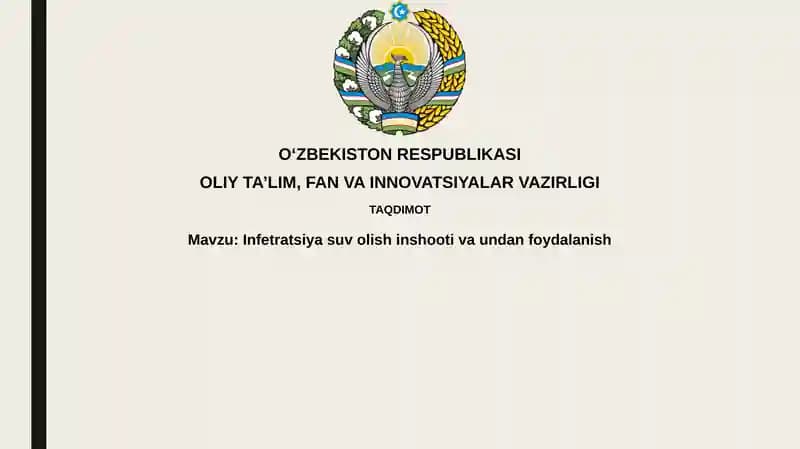 Infiltratsiya suv olish inshootlari