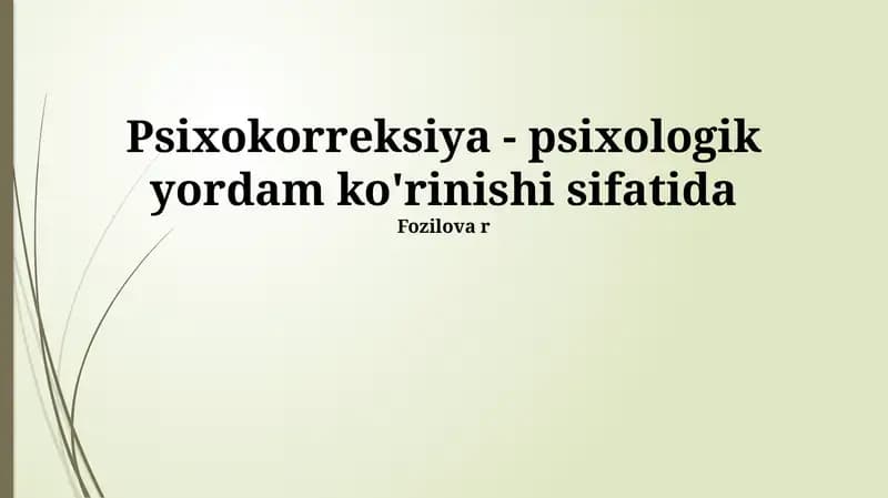 Psixokorreksiya