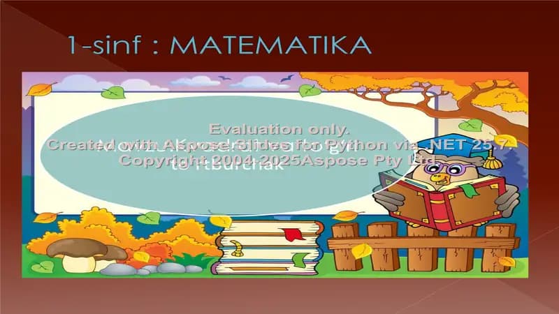 1-sinf : MATEMATIKA