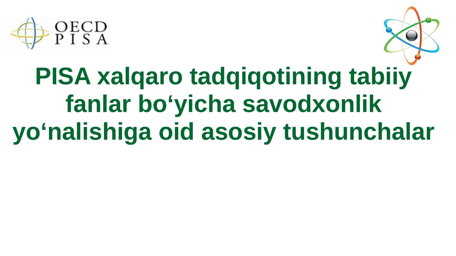 Tabiiy fanlar bo‘yicha savodxonlik tushunchalari