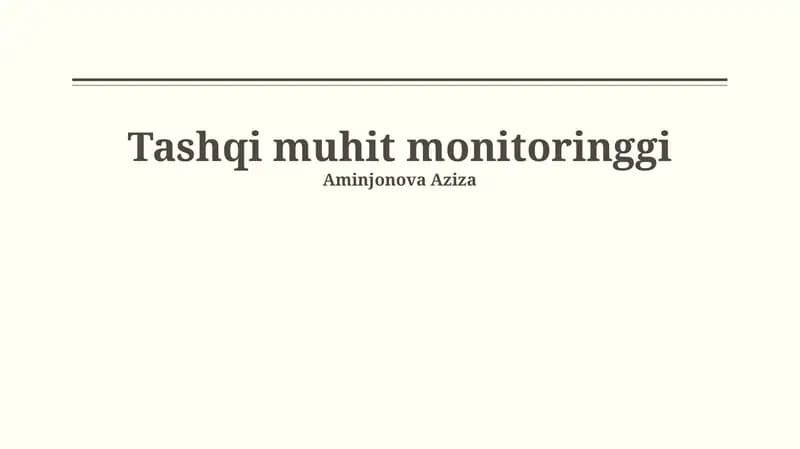 Tashqi muhit monitoringgi