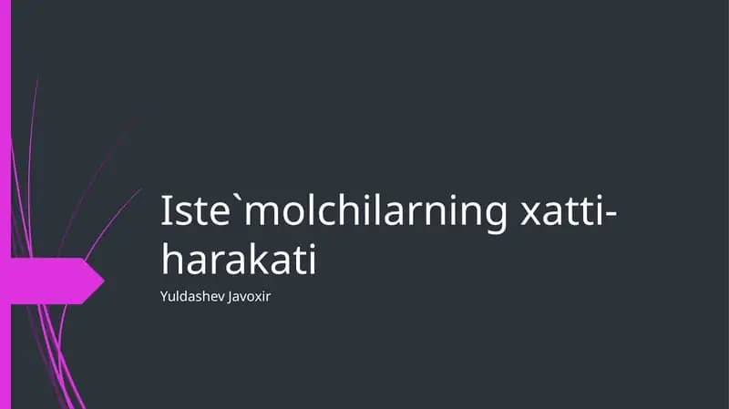 Iste`molchilarning xatti-harakati