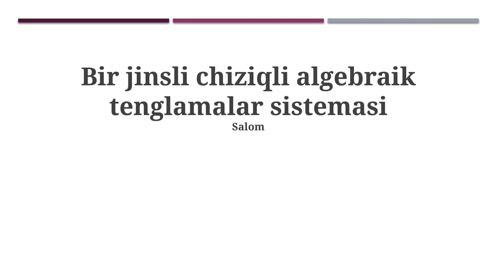 Bir jinsli chiziqli algebraik tenglamalar sistemasi