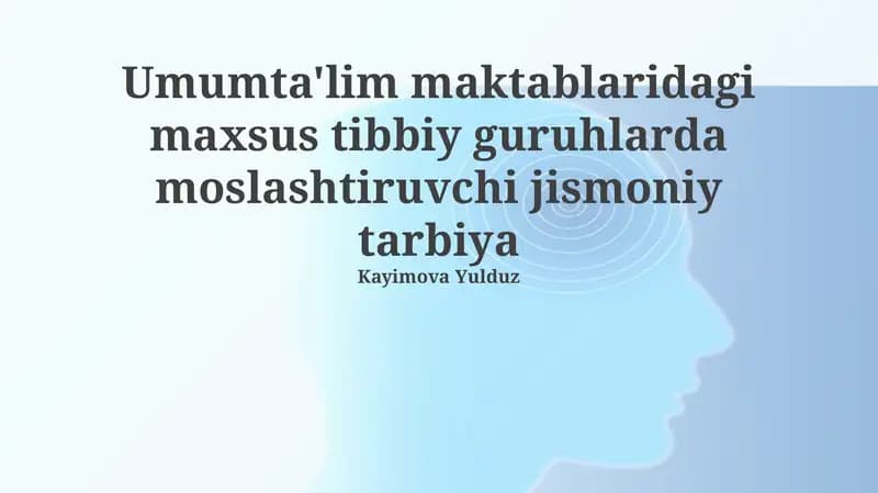 Moslashtirilgan jismoniy tarbiya dasturlarini ishlab chiqish