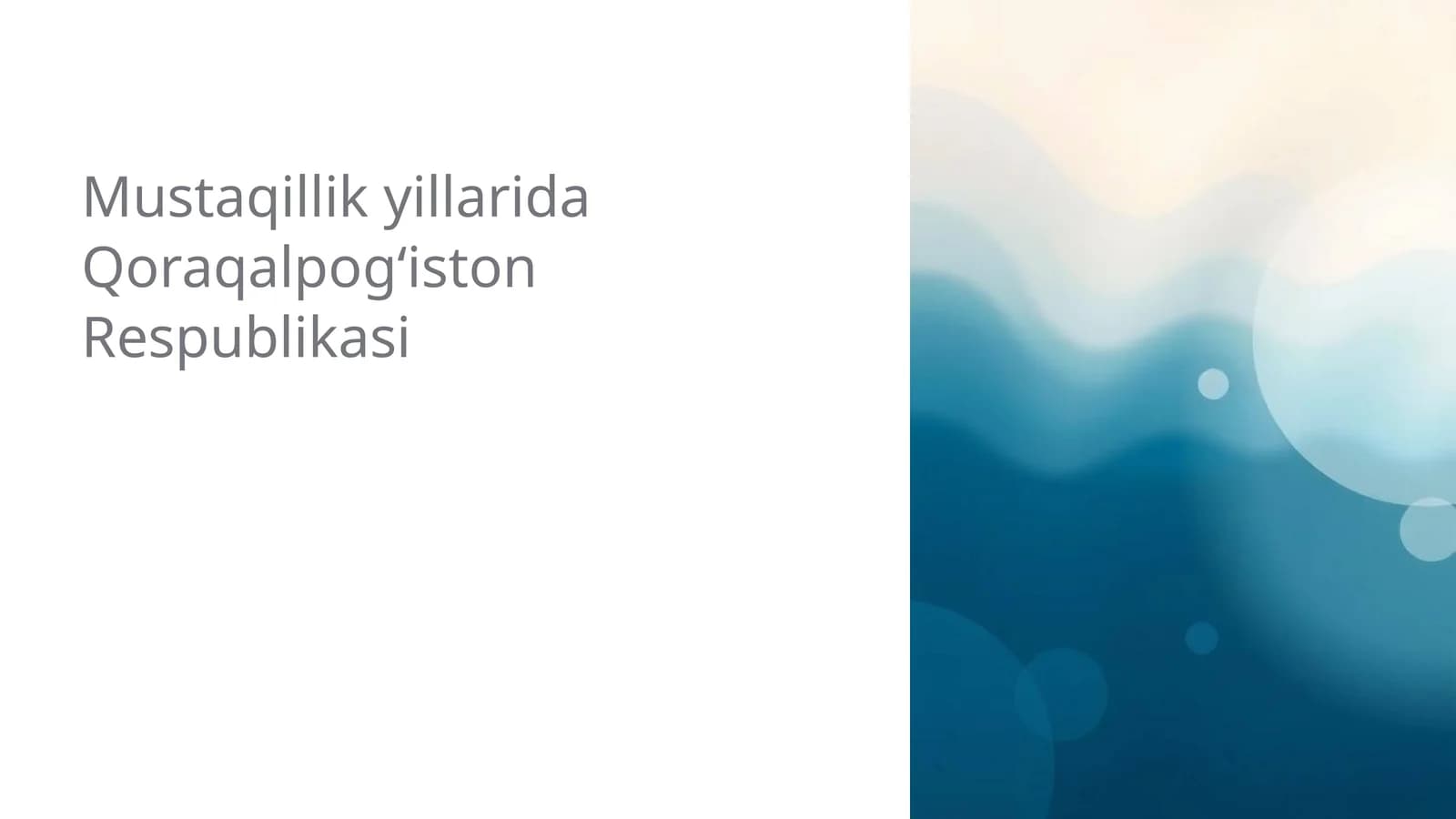 Qoraqalpogʻiston iqtisodiy o'zgarishlari