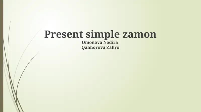 Present simple zamon