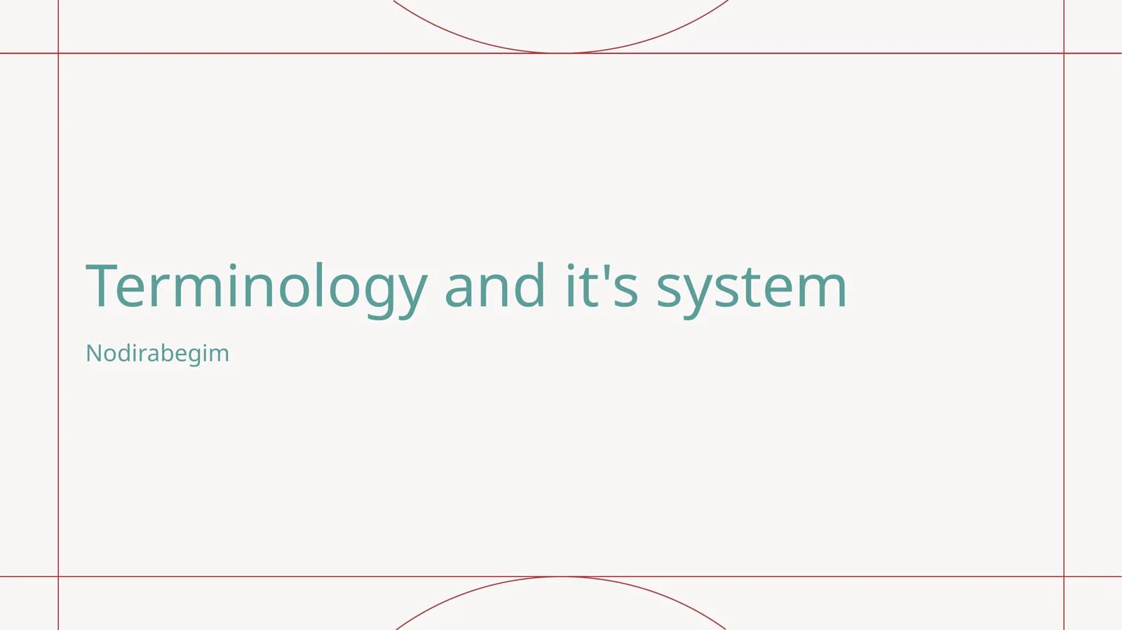 Terminology and it's system