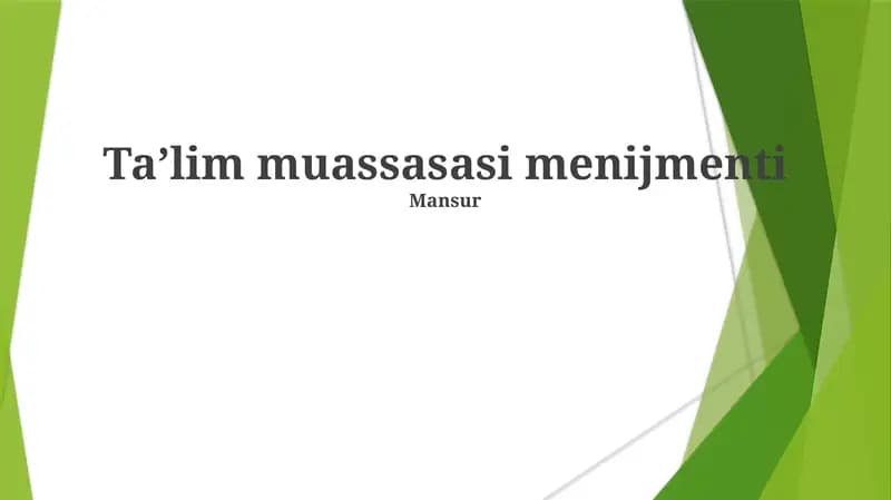 Taʼlim muassasasi menijmenti