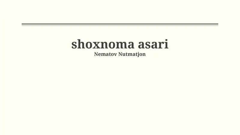 Shoxnoma asari