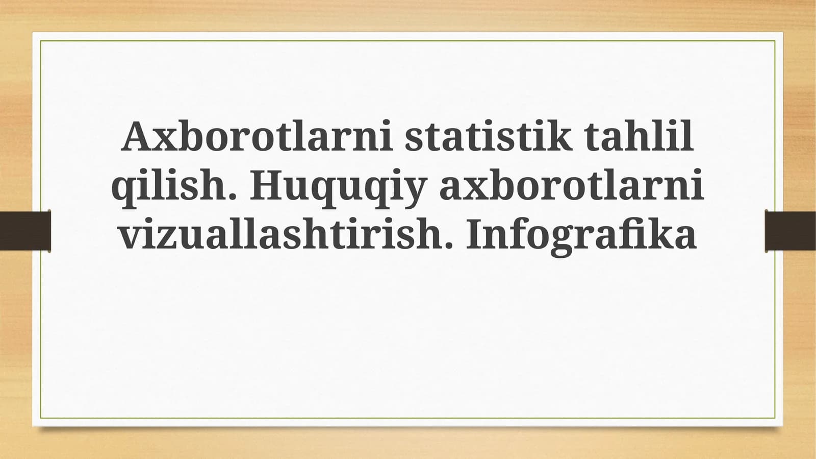 Axborotning Statistik Tahlili