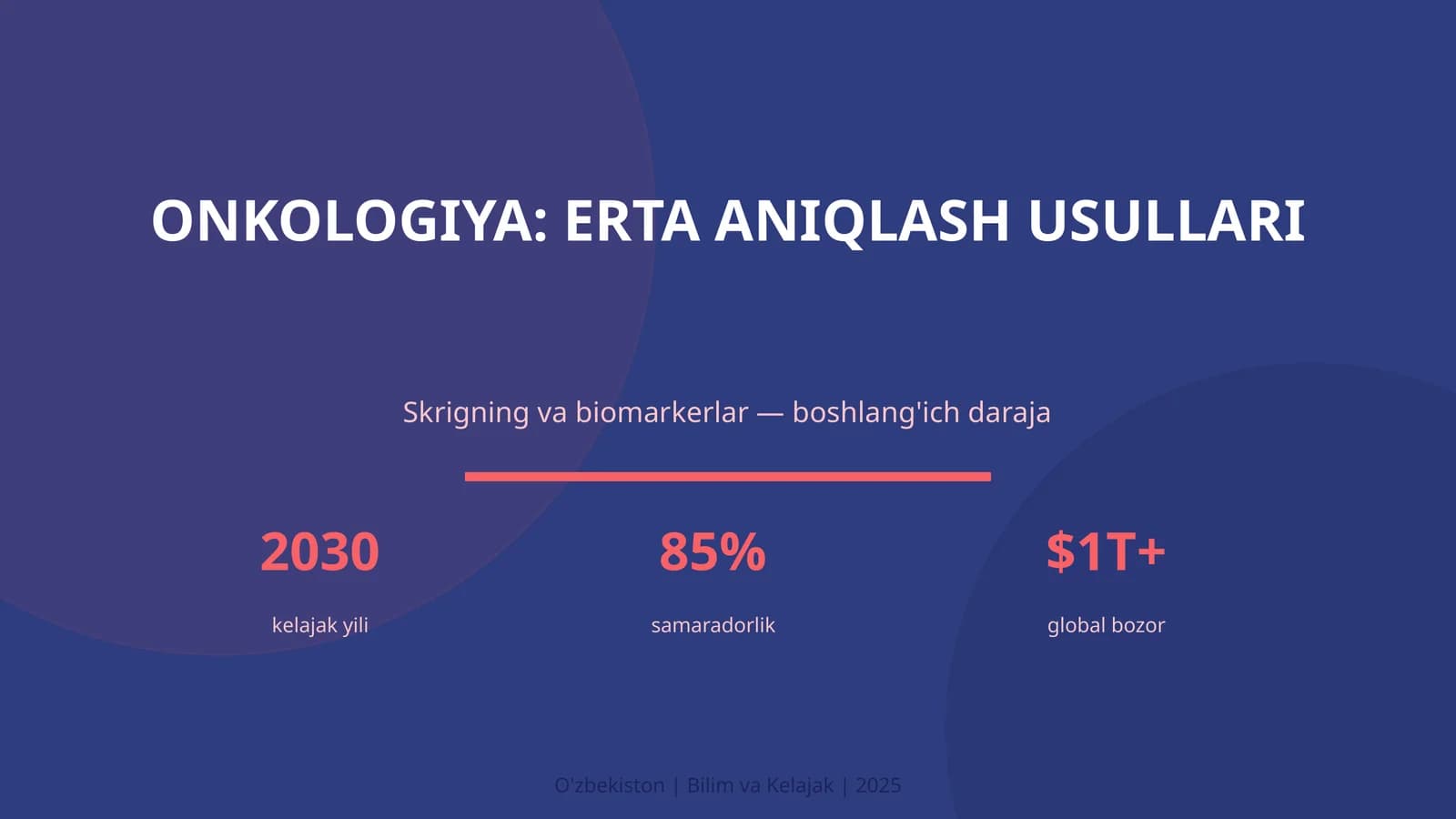 ONKOLOGIYA: ERTA ANIQLASH USULLARI