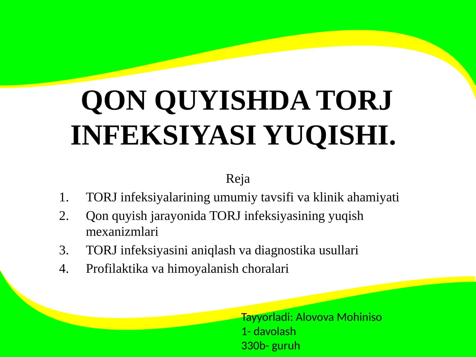 QON QUYISHDA TORJ INFEKSIYASI YUQISHI