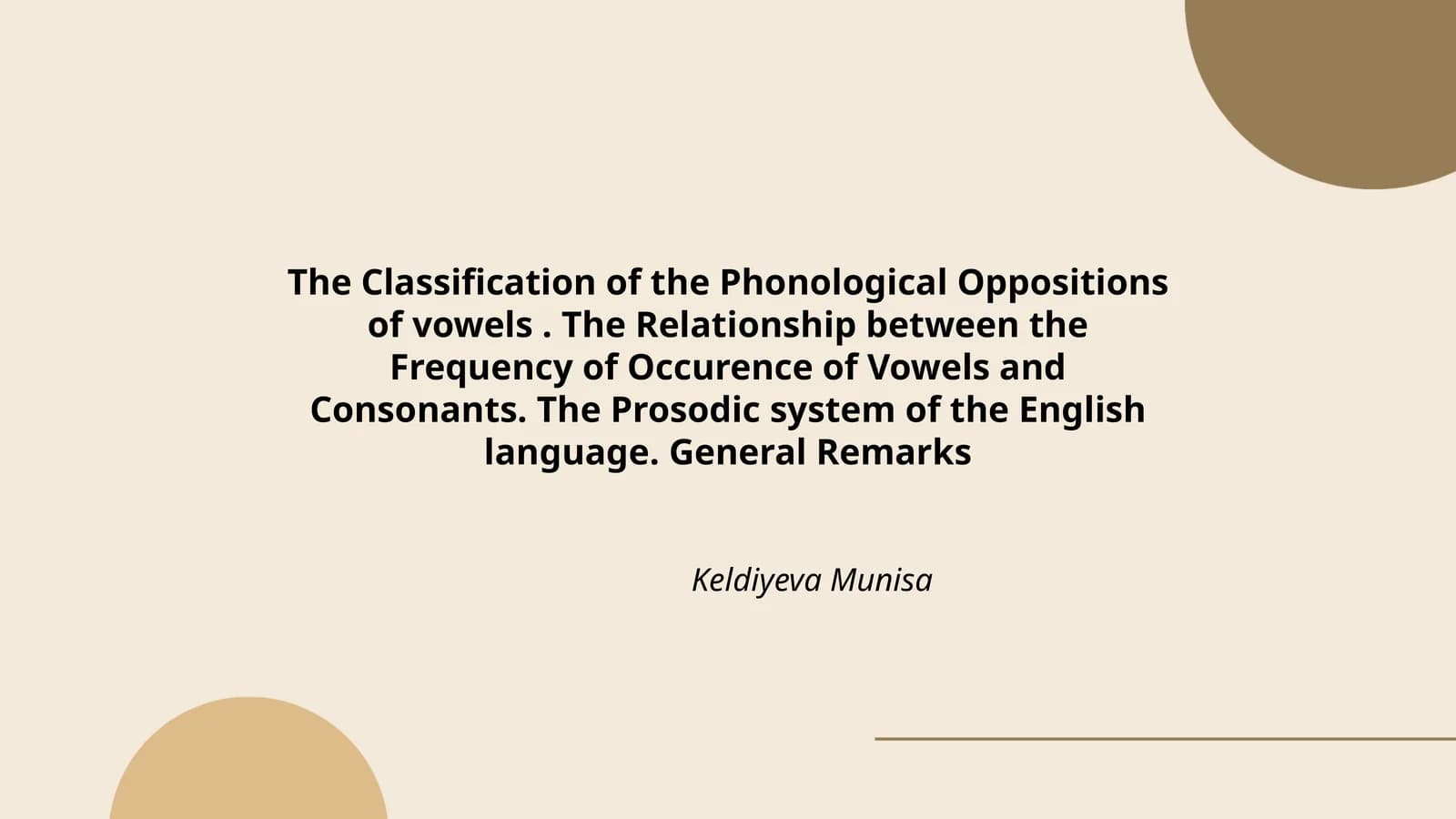 The Classification of the Phonological Oppositions of Vowels