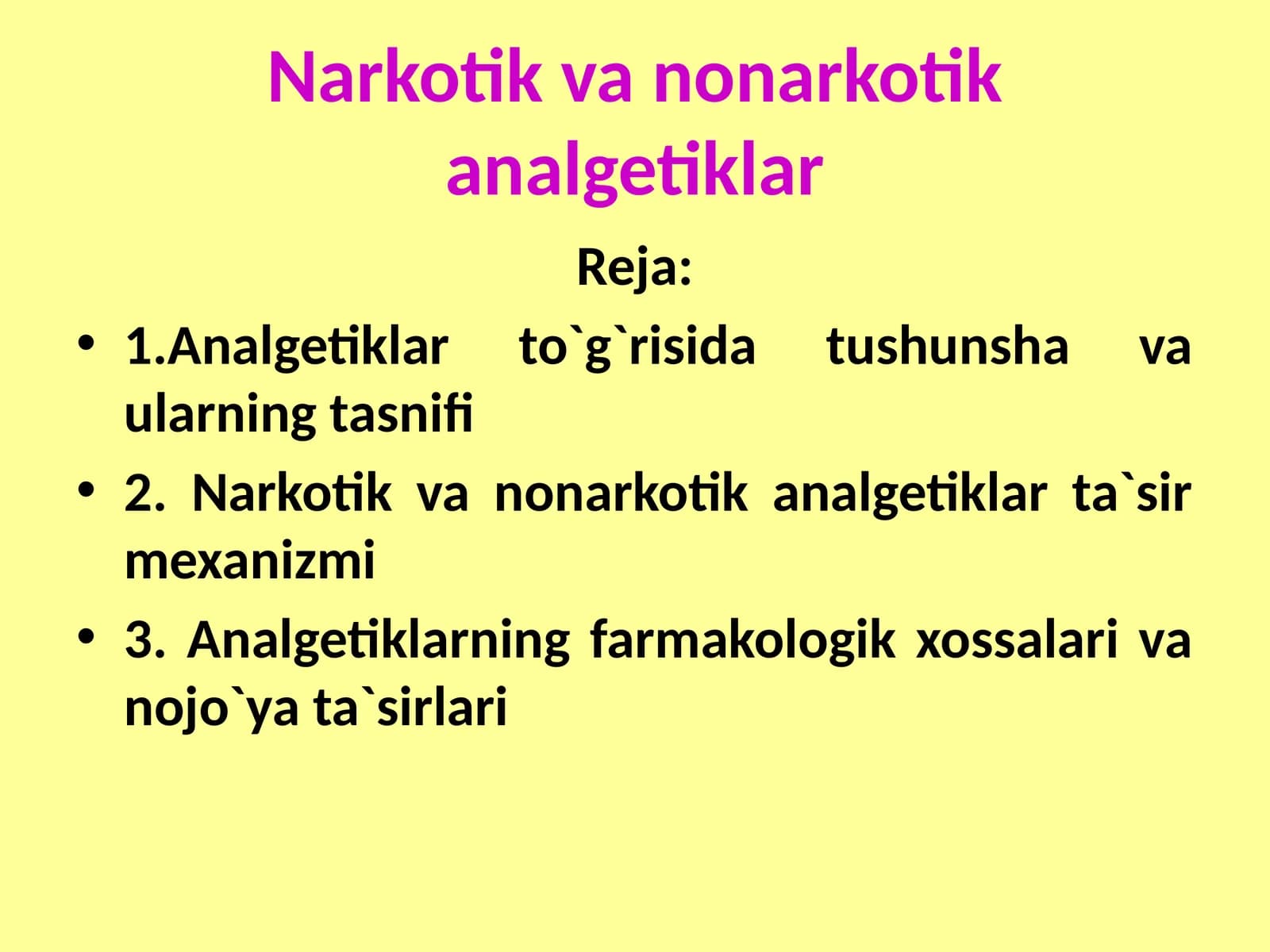 Narkotikvanonarkotikanalgetiklar