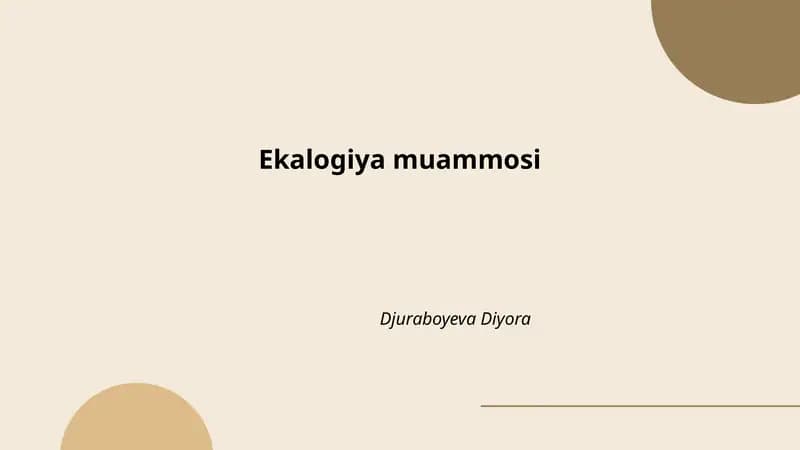 Ekalogiya muammosi