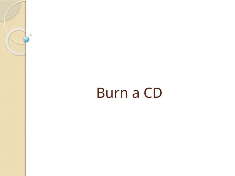 Burn a CD
