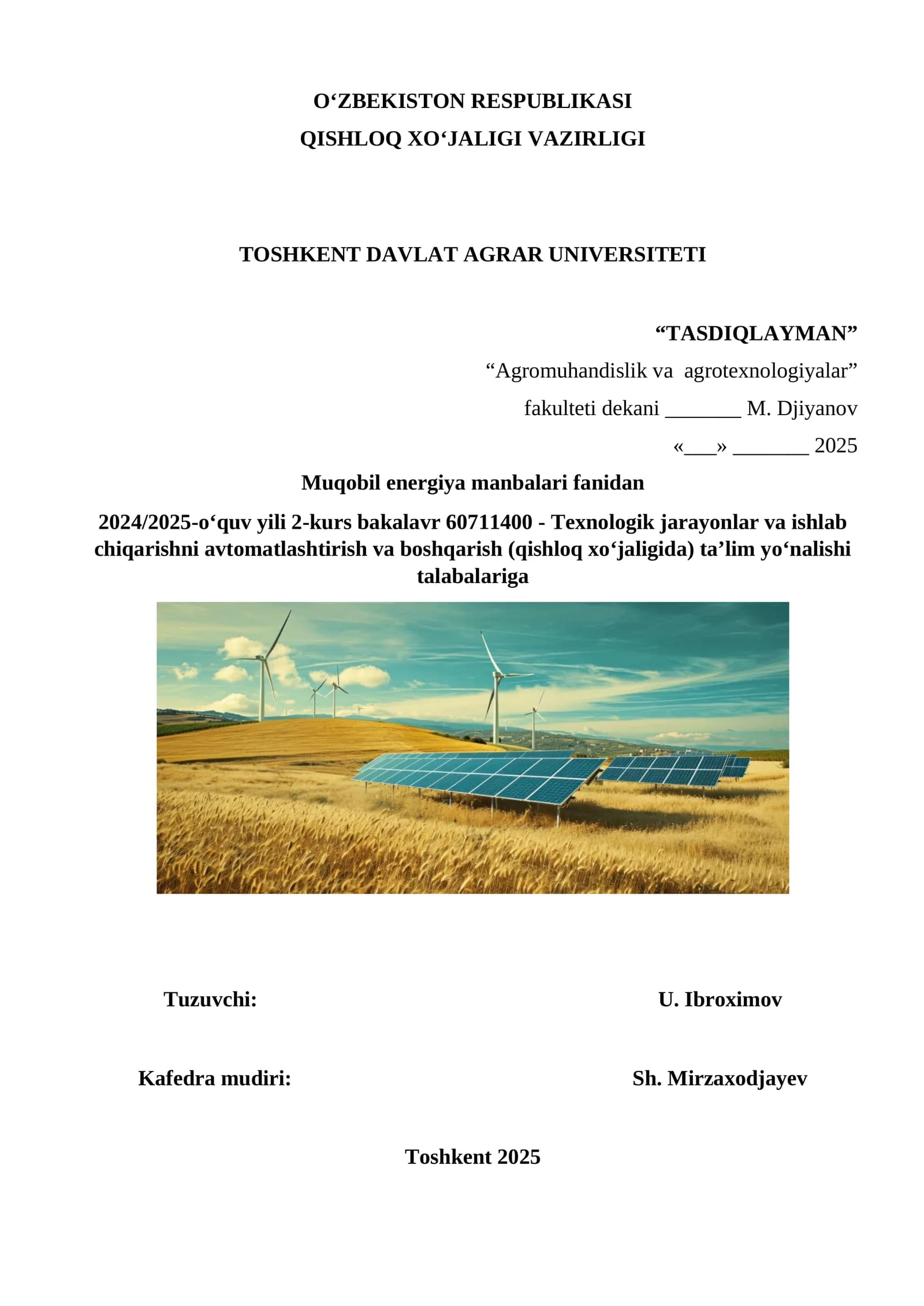 Muqobil energiya manbalari