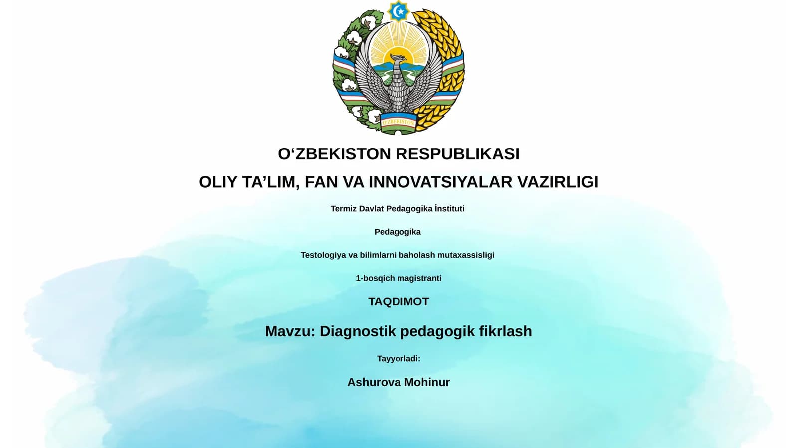 Diagnostik pedagogik fikrlash