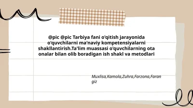 Tarbiya Fanida O'qitish Metodlari