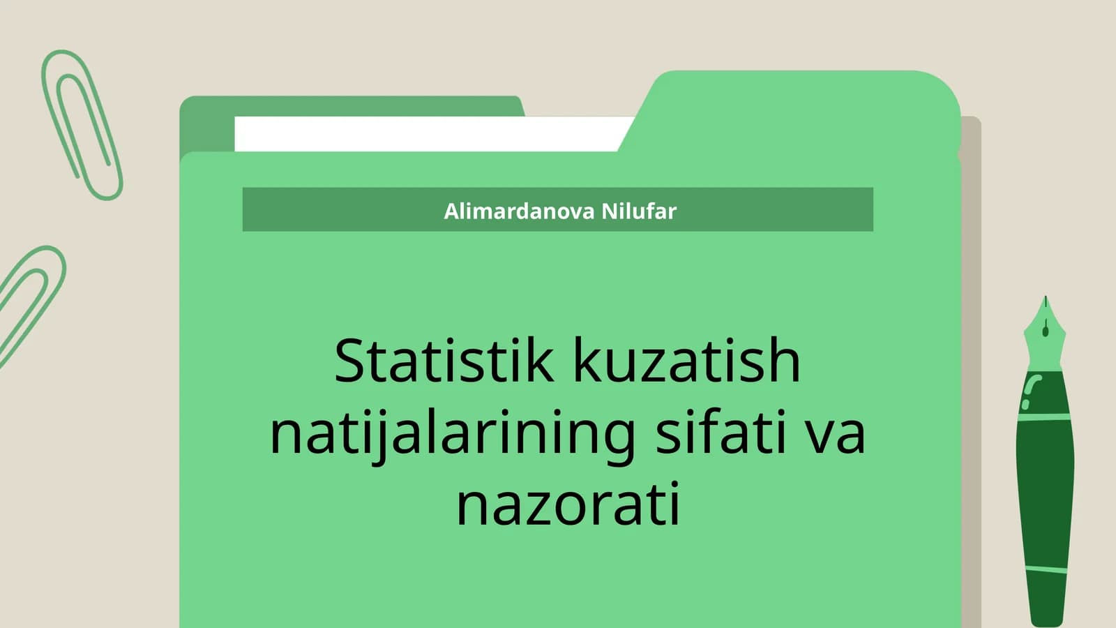 Statistik kuzatish natijalarining sifati va nazorati