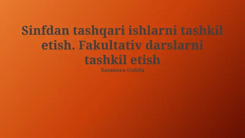 Fakultativ darslar
