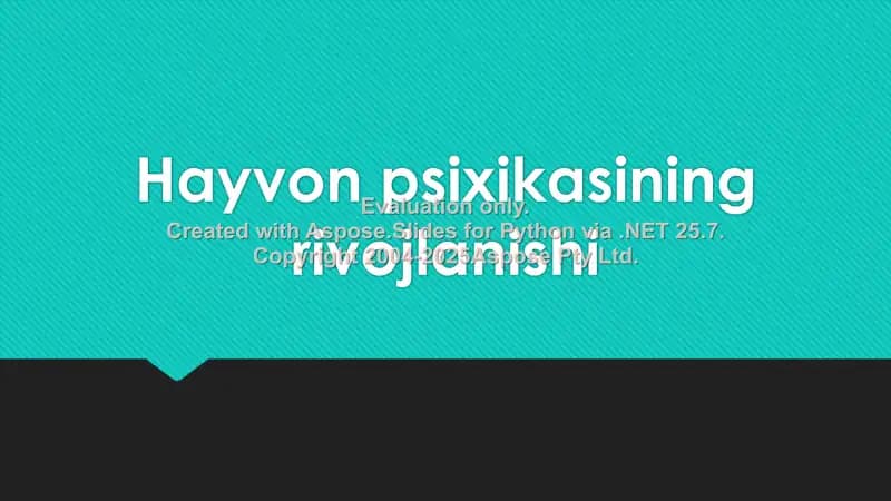Hayvon psixikasining rivojlanishi