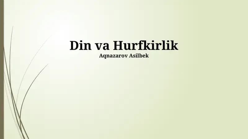 Din va Hurfkirlik