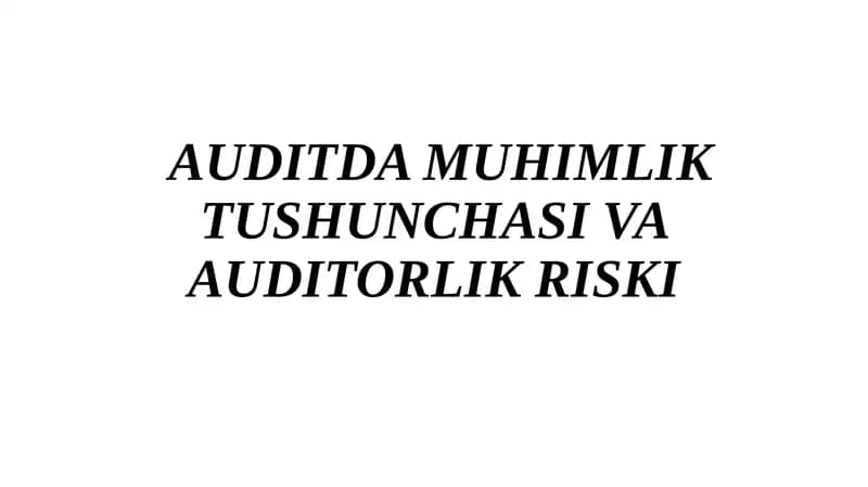 MHXS bo’yicha kontseptual asoslarida moliyaviy hisobotni tayyorlash