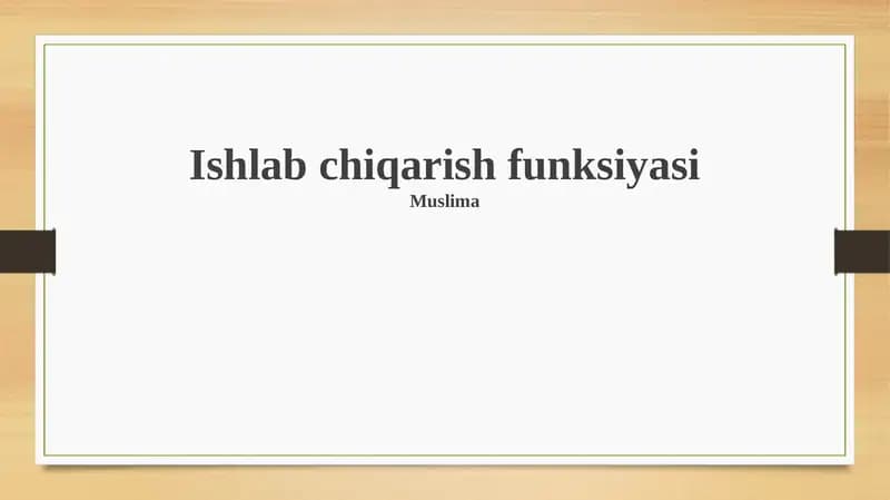 Ishlab chiqarish funktsiyasi