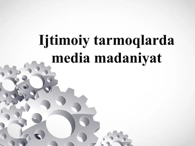 Ijtimoiy tarmoqlarda media madaniyat