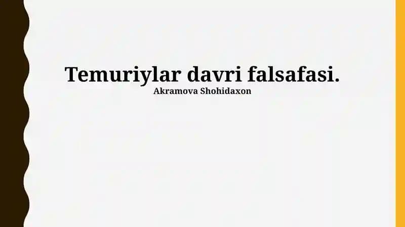 Temuriylar davri falsafasi
