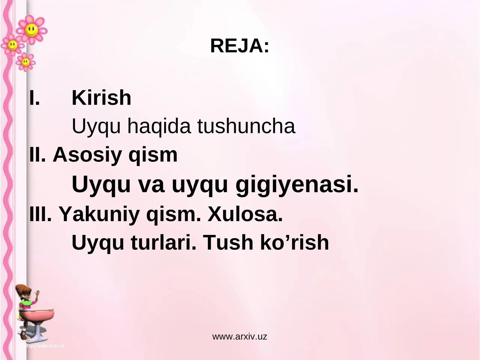 Uyqu turlari. Tush ko’rish