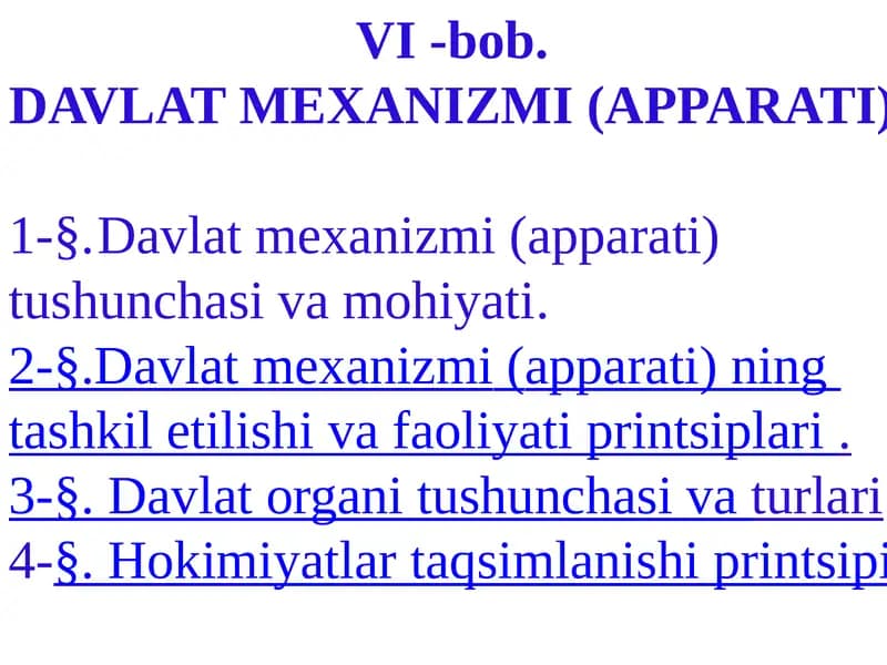Davlat Mexanizmi (Apparati)