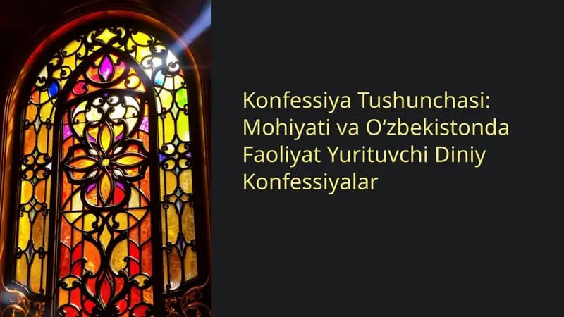 Konfessiya Tushunchasi va Uning Tarixiy Rivojlanishi